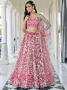 embroidery semi stitched lehenga choli set (pink)